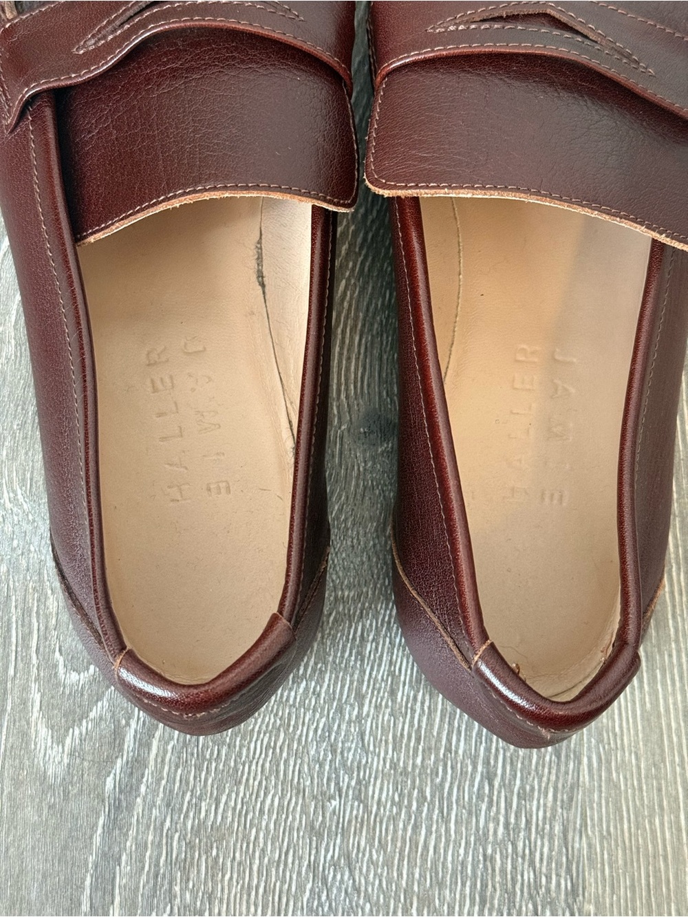 Jamie Haller, Brown Leather Penny Loafers, Size 39 - Picture 6 of 8